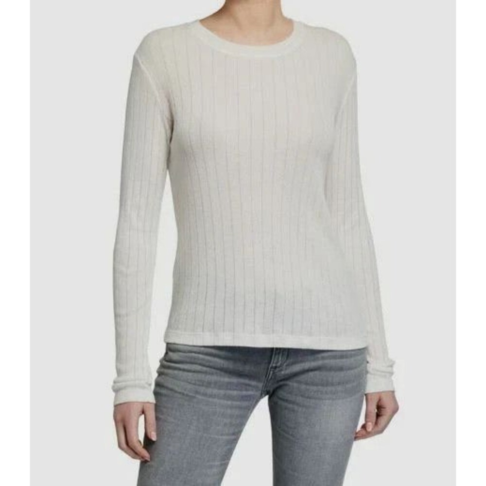 NWT Rag & Bone Sheer Pinstripe Top Women's S White Long Sleeve NWT Cotton Blend